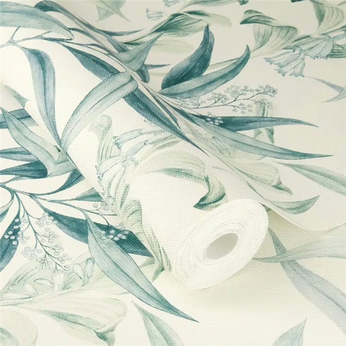 Watercolor green botanical scandinavian style wallpaper - Rasch Liverna 417340