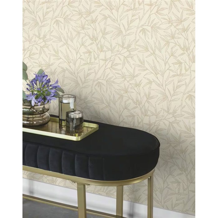 Japandi style beige bamboo branches wallpaper - Rasch Liverna 554809