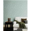 Oriental style green bamboo leaves wallpaper - Rasch Liverna 554823