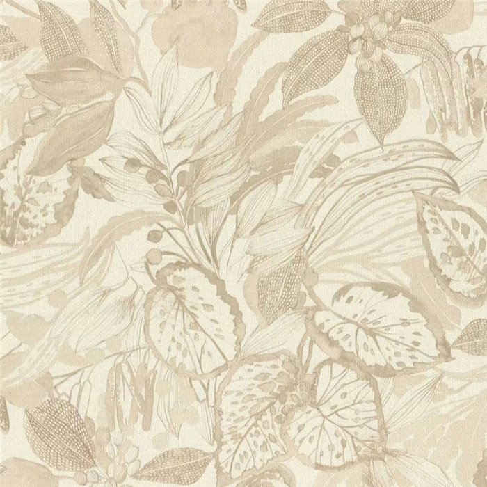 Botanische Tapete elegante Blumen beige - Rasch Liverna 554908