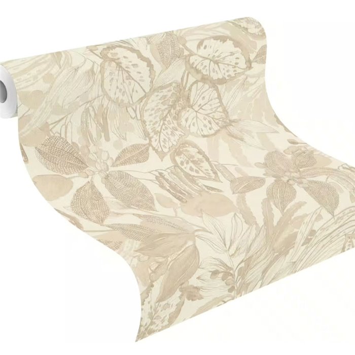 Beige elegant flowers botanical wallpaper - Rasch Liverna 554908