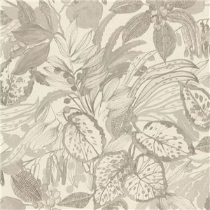 Papel pintado floral hojas grandes tonos claros estilo moderno - Rasch Liverna 416527