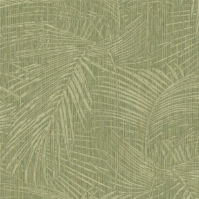 Papier peint palmiers tropicaux vert mousse - Eijffinger Anam 350913