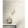 Papel pintado mosaico de madera geométrico blanco - Eijffinger Anam 350940