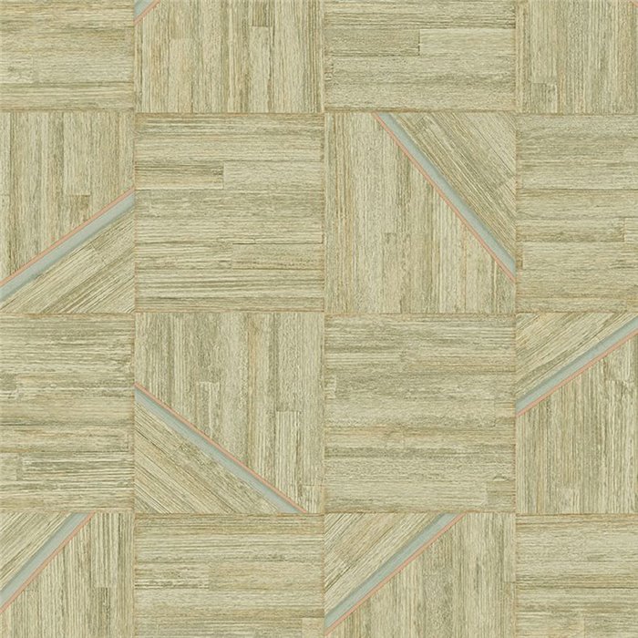 Tapete Holzmosaik Optik Grün - Eijffinger Anam 350942