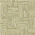 Papel pintado efecto madera mosaico verde - Eijffinger Anam 350942