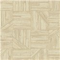 Cream beige wood marquetry wallpaper - Eijffinger Anam 350943