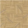 Straw colored ethnic wood mosaic wallpaper - Eijffinger 350944