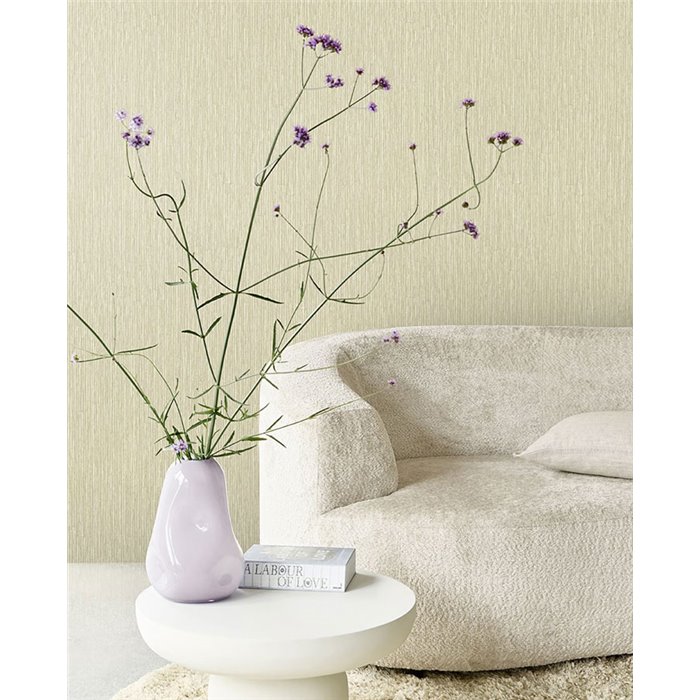 Papel pintado minimalista fibras de bambú beige - Eijffinger Anam 350957