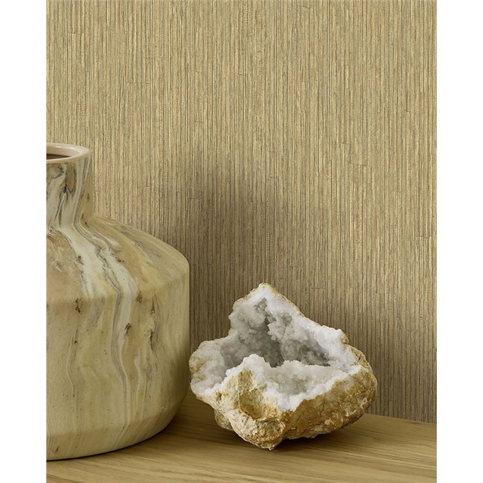 Handcrafted ochre bamboo fiber wallpaper - Eijffinger Anam 350958