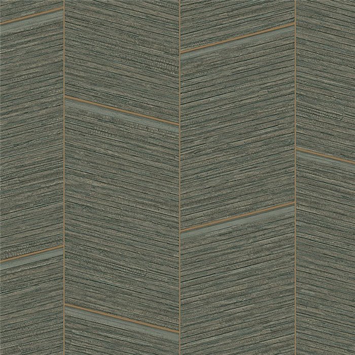 Papier peint moderne à chevrons vert - Eijffinger Anam 350972