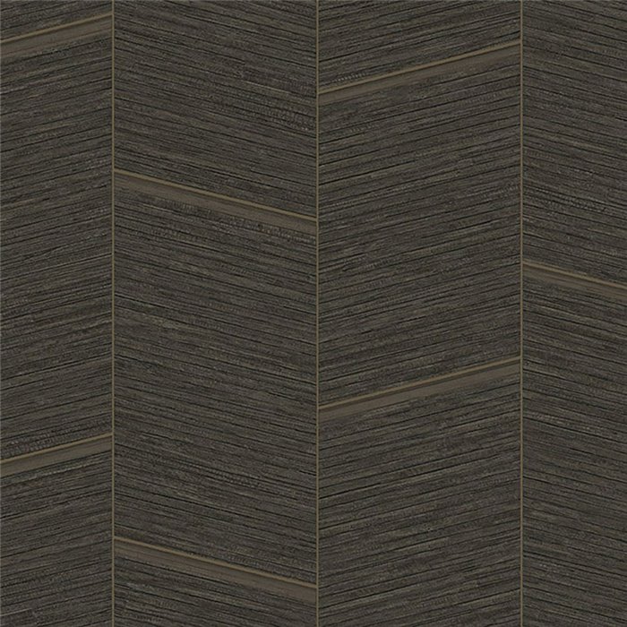 Papier peint chevrons bambou marron ébène - Eijffinger Anam 350975