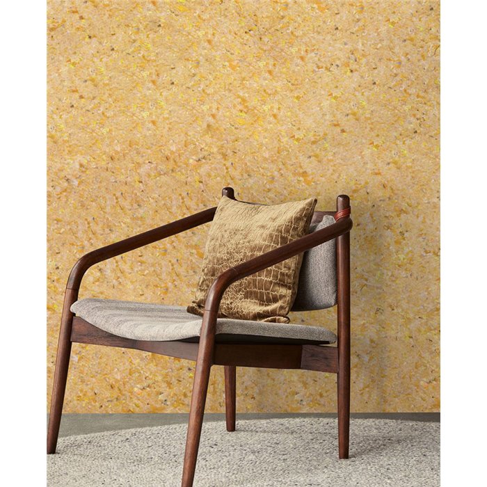 Yellow speckled textile wallcovering - Eijffinger Felt 350814