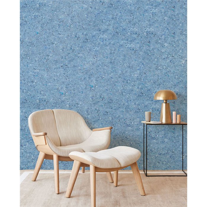 Light blue mottled textile wallcovering - Eijffinger Felt 350816