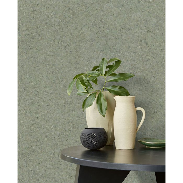 Natural olive green textile effect wallcovering - Eijffinger Felt 350821