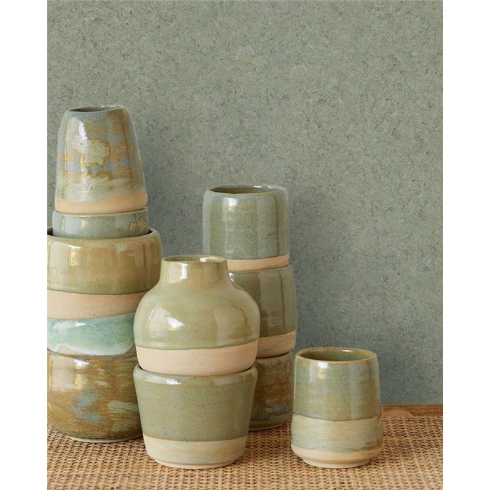 Revestimiento de pared efecto textil verde oliva natural - Eijffinger Felt 350821