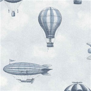 Papier peint vintage montgolfières et dirigeables