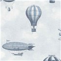 Vintage wallpaper with hot air balloons and airships · Eijffinger Tiny Treasures 363120