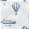 Vintage-Tapete mit Heißluftballons und Luftschiffen
