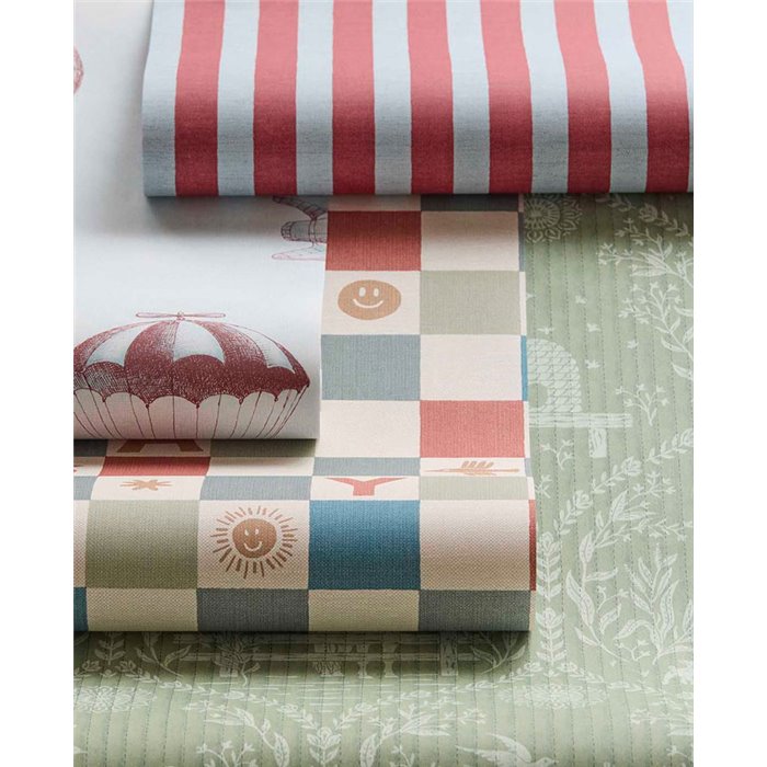 Papel pintado con globos aerostáticos estilo vintage · Eijffinger Tiny Treasures 363121