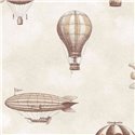 Vintage-Heißluftballon-Tapete in Sepia · Eijffinger Tiny Treasures 363122