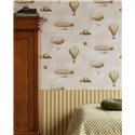 Beige wallpaper with vintage hot air balloons · Eijffinger Tiny Treasures 363123