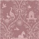Maroon farmhouse wallpaper with animals · Eijffinger Tiny Treasures 363133