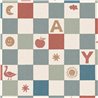 Multicolor retro checkerboard wallpaper with letters