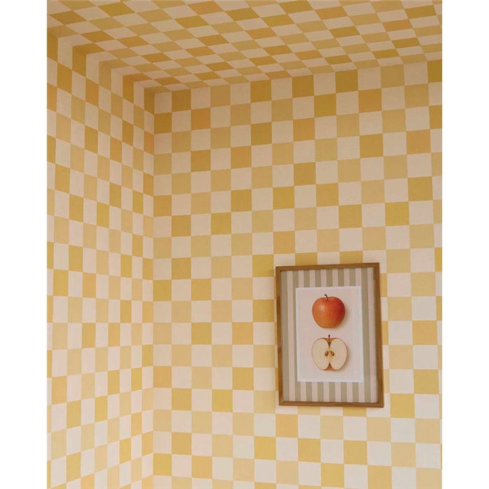 Papier peint carreaux jaunes · Eijffinger Tiny Treasures 363146