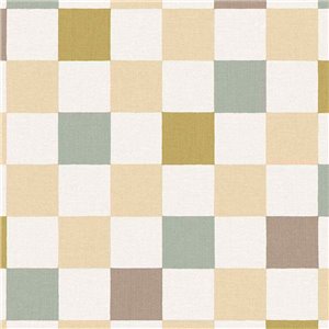 Papel pintado cuadros multicolor ocre verde y malva - Eijffinger Tiny Treasures 363147