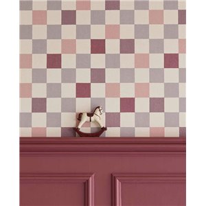 Papel pintado cuadros rosa malva y granate 2