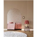 Brown and beige striped wallpaper, fabric effect · Eijffinger Tiny Treasures 363150