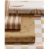 Brown and beige striped wallpaper, fabric effect · Eijffinger Tiny Treasures 363150