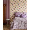 Zeitlose gestreifte Tapete in Malve und Lila · Eijffinger Tiny Treasures 363153