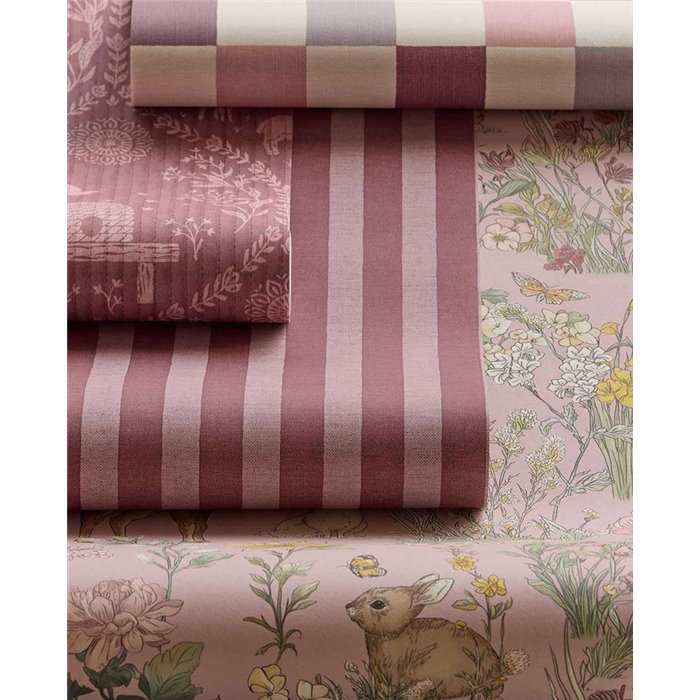 Papier peint rayures intemporelles mauve et lilas · Eijffinger Tiny Treasures 363153
