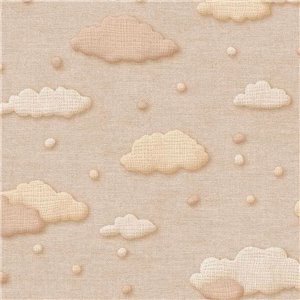 Papier peint enfant tons pastel nuages beige