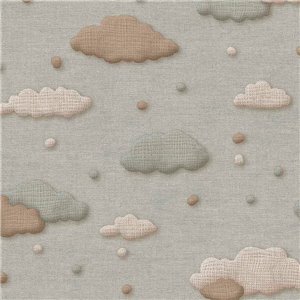 Papel pintado infantil nubes en gris - Eijffinger Tiny Treasures 363161