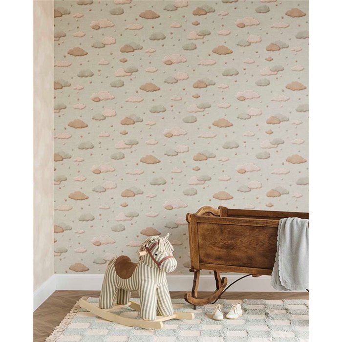 Kindertapete mit grauen Wolken · Eijffinger Tiny Treasures 363161
