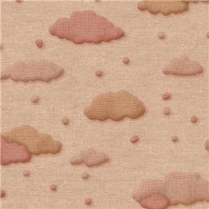 Papier peint nuages de coton rose et terre