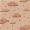 Papel pintado juvenil nubes de algodón rosa y tierra
