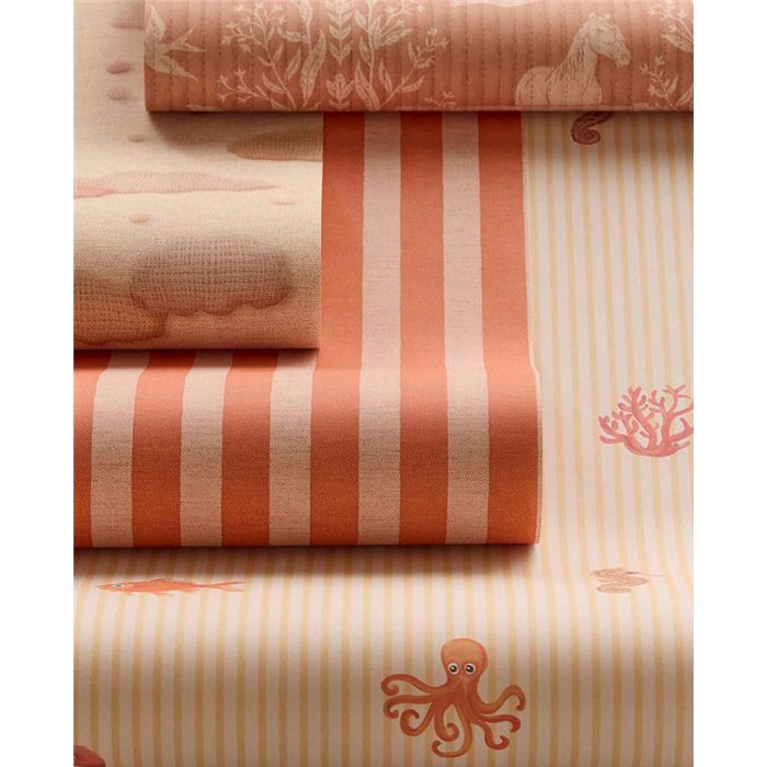 Jugendtapete mit Baumwollwolken in Rosa und Erdtönen · Eijffinger Tiny Treasures 363162