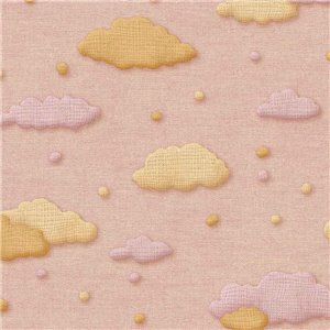 Papel pintado nubes de algodón rosa y amarillo ocre - Eijffinger Tiny Treasures 363164