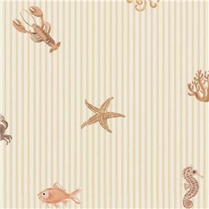Papel pintado náutico infantil con animales marinos - Eijffinger Tiny Treasures 363170