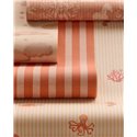 Orangefarbene nautische Kindertapete mit Meerestieren · Eijffinger Tiny Treasures 363171