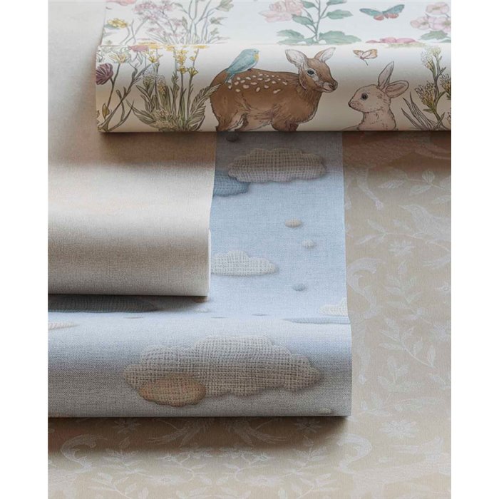 Multicolor forest wallpaper with animals and flowers · Eijffinger Tiny Treasures 363190