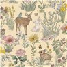 Papier peint nature animaux et fleurs ocre