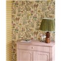 Ochre nature wallpaper with animals and flowers · Eijffinger Tiny Treasures 363191