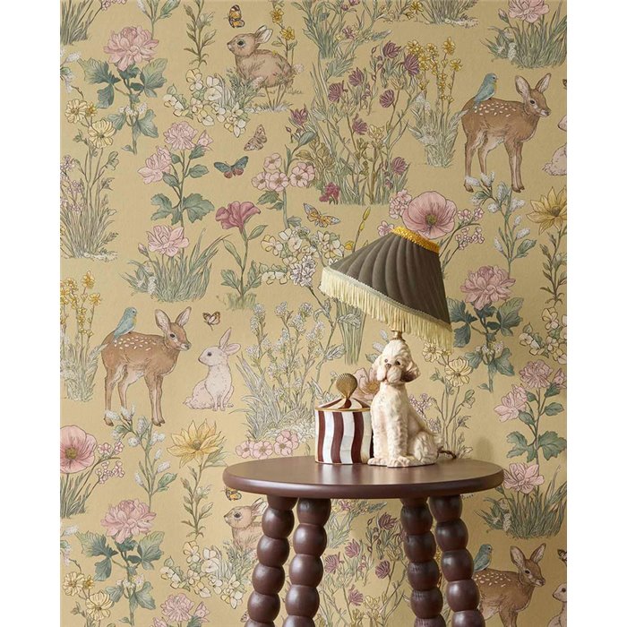 Forest animal illustration wallpaper · Eijffinger Tiny Treasures 363192