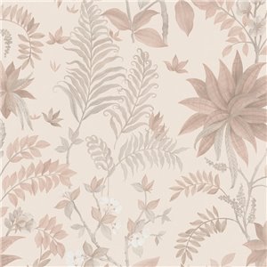 Warm neutral tone tropical wallpaper