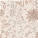 Papier peint feuillage tropical beige rose · Ich Jaipur 480-3